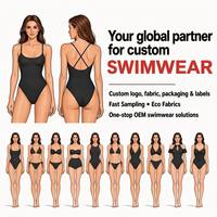Maillot de bain une pièce personnalisé en tissu RPET, ajustable, à double bretelle, dos nu, coupe haute, ajusté, pour la plage