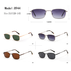 Gafas de Sol Rectangulares Unisex con Marco Metálico, Lentes Verdes, Protección UV400, para Uso en Exteriores, para Adultos - Product Image 3
