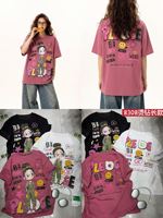 T-shirts graphiques Y2K streetwear vintage délavés avec logo personnalisé en gros, en coton surdimensionné pour femme, collection été