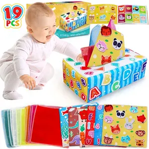 (Only for US customers) TOY Life Educational Activity Sensory Juguetes Montessori Toddler Infant Cloth Book Baby Tissue Box Toy