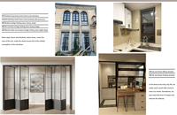 Nuevo diseño al por mayor Villa Ventana de arco de aluminio doble acristalamiento con aislamiento térmico parrilla diseño estilo francés ventanas de vidrio fijas