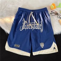 Pantalones Cortos Bordados Penpace para Hombre, Estilo Americano, Tendencia de Verano, Marca Popular en Instagram, Corte Holgado, Tela de Malla
