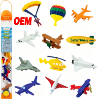 Modèle personnalisé OEM ODM, ensemble de mini-modèles d'avions, hélicoptères, ballons à air chaud, figurines de parachutistes, jouet éducatif en plastique