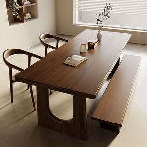 Solid Wood U Shaped Dining <b>Table</b> Ash Wood Long <b>Table</b> Minimalist Design For Home Office Or Canteen Use - Product Image 1