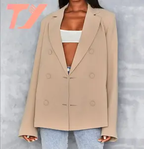 TUOYI Women's autumn new solid color simple double-breasted casual small suit coat