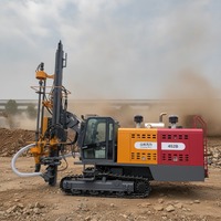 Foreuse mobile de fond de trou (DTH) sur chenilles, alimentée au diesel, avec dépoussiéreur pour le forage de pentes routières