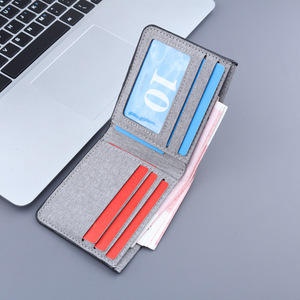 Portafoglio con cerniera di sicurezza tascabile minimalista da uomo in tela lunga sottile personalizzato - Product Image 5