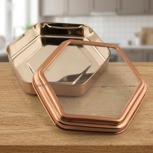 Stainless Steel Hexagonal Canister with Copper Finish Eco-Friendly Airtight Lid for <b>Pantry</b> Spice Storage Available Bulk Sale - Product Image 4