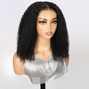 Original High End Curly Human Hair <strong>LaceWig</strong> 14-20 Inch Full HD Front Bangs WigFor Black Women Lace Front Wig - Product Image 3