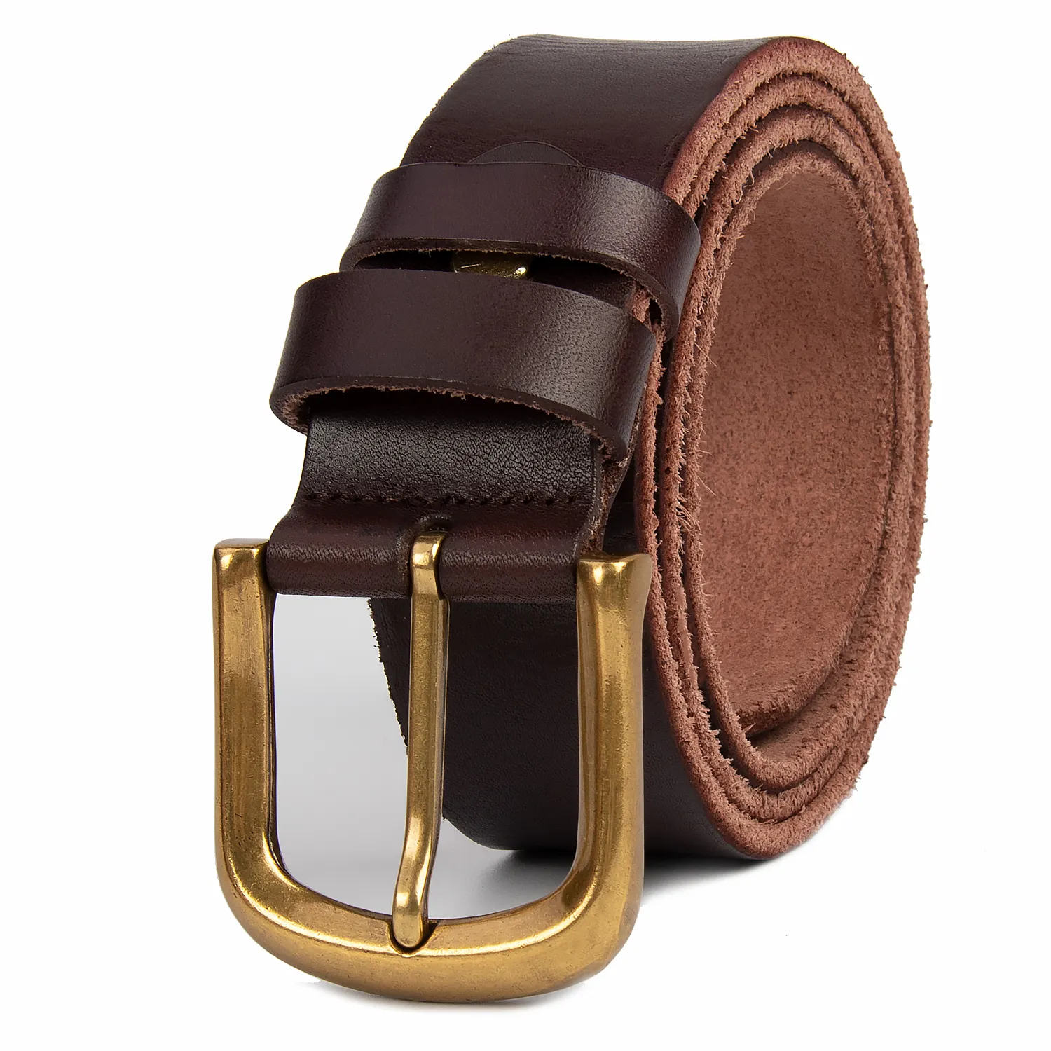 Fabricants Vente en gros Ceinture à boucle ardillon en cuir véritable Ceintures pour hommes en cuir de vache monocouche personnalisées