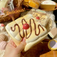 Moozy Toasted Marshmallow Toast PU Soft Sensory Fidget Squishy Slow Rebound Stress Relief Toy Gift Box