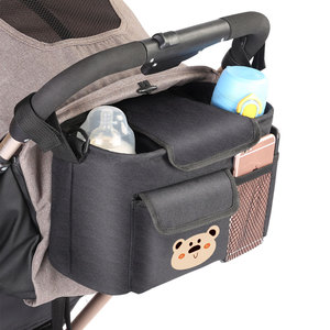 Organizador de cochecito universal con estampado de dibujos animados con portavasos aislado bolsas de pañales para mamá bolsa organizadora de cochecito de bebé - Product Image 1