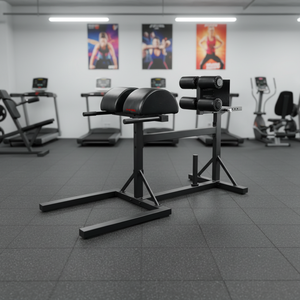 Equipo de gimnasio comercial para el hogar: Mini silla romana ajustable de hierro con soporte de brazo curvo, entrenador de pie para press de pecho, metálico - Product Image 1