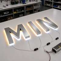 Lettres en acier inoxydable rétroéclairées par LED personnalisées pour boutique de bubble tea, directement de l'usine