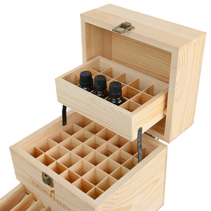 Thông Bằng Gỗ Tinh Dầu, Hộp 3 Lớp 59 Khoang Có Thể Gập Lại Tinh Dầu Chai Lưu Trữ Rack Hiển Thị - Product Image 5