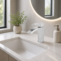 Robinet cascade en acier inoxydable SUS304 sans plomb, eau chaude et froide, pour lavabo, mitigeur monotrou, usine de Kaiping