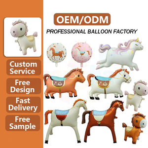 Balões de Folha de Cavalo em Pé 4D Marrom Estilo Cowboy Ocidental para Atacado, Balões de Folha de Cavalo Andante Foscos para Decoração de Festa - Product Image 1