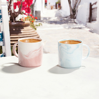 PYD Life – tasses empilables en céramique pour café, marbre, 350 ml