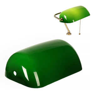 Green <b>Glass</b> Lamp Shade Antique Style Traditional Design For Lamp Accessory - Product Image 1