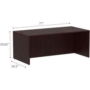 Coque de bureau en acajou Alera Valencia Series 72 x 36 x 29-1/2 pouces pour usage professionnel - Product Image 2