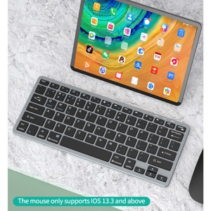 Clavier et souris sans fil BT 5.0 & 2.4G, ensemble mini clavier multimédia et souris pour ordinateur portable, PC, TV, iPad, Macbook, Android - Product Image 3