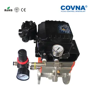 COVNA DN50 2 인치 스테인레스 스틸 공압 플랜지 볼 밸브 공압 Positioner
