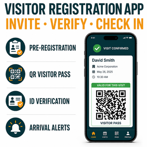 Gestion intelligente des visiteurs, solutions d'application de gestion des visiteurs pour iOS et Android avec pré-inscription des visiteurs, <span class=keywords><strong>enregistrement</strong></span> par QR code, LionCreate - Product Image 2