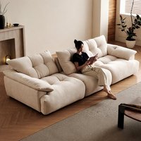 Canapé Cloud 2026 Nouveau Modèle Monoplace avec Dossier Mobile, Assise Extra Profonde, Style Wabi-Sabi, Revêtement en Tissu, Dossier Haut