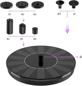 Green House Smart Birdbath ABS <span class=keywords><strong>fuente</strong></span> de estanque Solar bomba de agua 6 boquillas 4 barras de choque <span class=keywords><strong>fuente</strong></span> de agua para exteriores - Product Image 5