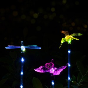 Luces Solares de Jardín con Forma de Libélula, LED, Decorativas, Resistentes al Agua, con Estaca, para Exteriores - Product Image 3