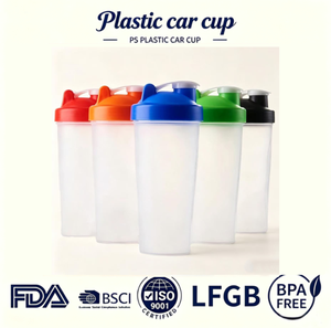 Garrafa de Plástico Personalizada com Logo para Shake de Proteína com Bola Misturadora, Livre de BPA, à Prova de Vazamentos, Copo para Fitness e Treino - Product Image 1