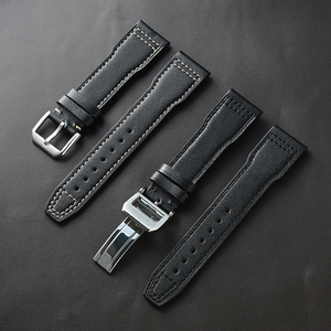 <span class=keywords><strong>Bracelet</strong></span> en <span class=keywords><strong>cuir</strong></span> véritable pour <span class=keywords><strong>montre</strong></span> IWC, série Pilots, Pin Wale, 20 mm, 21 mm, 22 mm, <span class=keywords><strong>avec</strong></span> <span class=keywords><strong>boucle</strong></span> pliante pour <span class=keywords><strong>bracelet</strong></span> de <span class=keywords><strong>montre</strong></span> IWC - Product Image 1