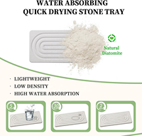 2 pièces de sous-verres en diatomite absorbants, tapis de séchage rapide en pierre, plateaux pour savon liquide et solides