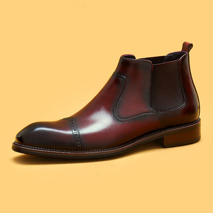 Bottes pour hommes les plus vendues, bottes de travail britanniques tendance à tige haute, chaussures décontractées à tige mi-haute polyvalentes pour hommes - Product Image 2