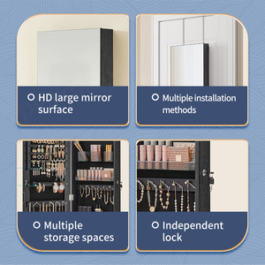 Living Room Wall Mount Lockable Cabinets Dressing <b>Full</b> <b>Length</b> <b>Mirror</b> Door Jewelry Shelves - Product Image 2