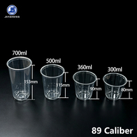 Gobelet en plastique PET transparent écologique avec couvercle, design à paroi simple, pour jus, boba, café, lait, thé