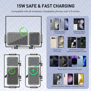 <span class=keywords><strong>Support</strong></span> de chargeur de <span class=keywords><strong>voiture</strong></span> sans fil à fixation automatique 15W double bobine à une touche 90 ° <span class=keywords><strong>Support</strong></span> de téléphone de <span class=keywords><strong>voiture</strong></span> rotatif avec chargeur sans fil pour <span class=keywords><strong>Samsung</strong></span> - Product Image 2
