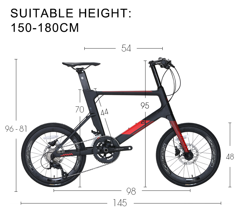 Java CL-CB 20 Inch Carbon Fiber BMX Mini Road Bike for Adults