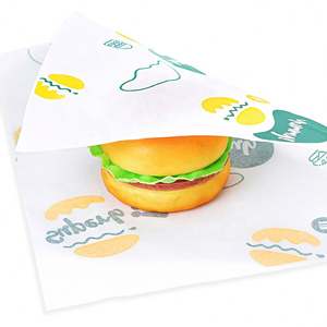 กระดาษไขกันซึมสำหรับอาหารแบบกำหนดเองของ ZJPACK สำหรับบรรจุภัณฑ์อาหารประเภทเดลิ เช่น พิซซ่า ขนมปัง เค้ก น้ำตาล ผลิตจากเยื่อกระดาษบริสุทธิ์เคลือบ - Product Image 3