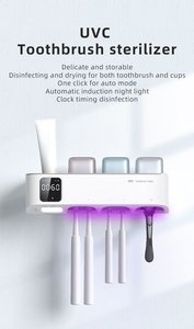 Esterilizador Inteligente UV para Cepillos de Dientes ES703, Desinfección de 45 Minutos, Montaje en Pared sin Perforaciones, Vaso para Cepillos de Dientes de ABS y PC, Dispositivo de Limpieza para el Hogar - Product Image 2