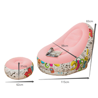 Sofá inflable plegable con flocado, silla de salón inflable Ultra, tumbona de soplado con Pedal