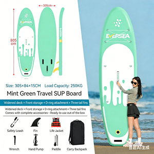 Hot Sale Custom Logo <b>Inflatable</b> SUP Board Kit with Aluminum Paddle & Travel Bag for Travel - Product Image 3