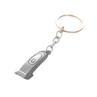 Cadeau promotionnel pour salons de beauté et de coiffure : Pendentif porte-clés en alliage de zinc, motif tondeuse, ciseaux de barbier et tondeuse électrique