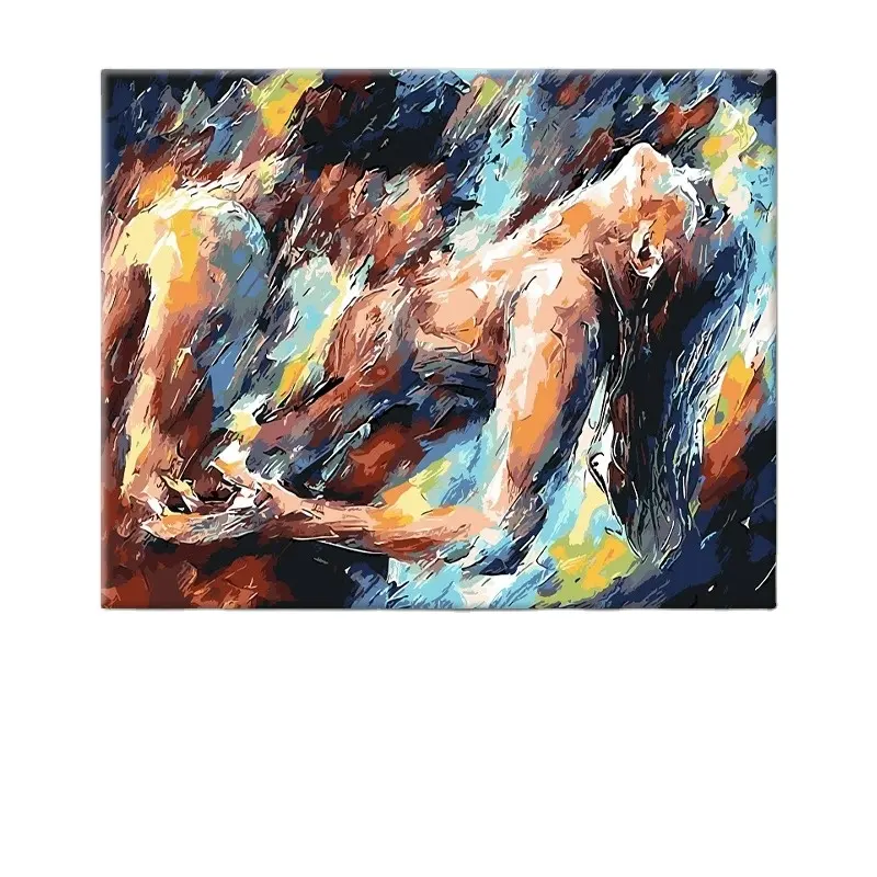 数字でペイント裸のセクシーなカップルダンサー手描きの絵画数字でDIY着色キットキャンバスにアート描画家の装飾