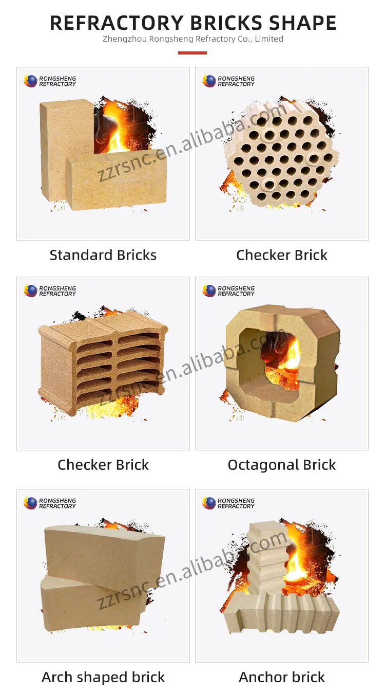 High Performance alumínio Fire Brick High Alumina Kiln Refractory Bricks para forno