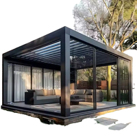 Alüminyum Pergola 10x20ft Panjurlu Çatı Gazebo Su Geçirmez Motorlu Modern Arka Bahçe Pavyonu Toptan Fiyat Özel Boyut