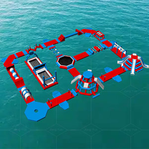 Parc aquatique gonflable d'île flottante d'eau commerciale personnalisée avec jeux de parcours d'obstacles de glissière d'eau - Product Image 1