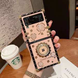 Funda Clásica Popular Plegable Antigolpes para Teléfono con Diseño Decorativo Brillante para <span class=keywords><strong>Z</strong></span> Flip3/4, Anillo de Plástico y Parte Trasera Acrílica - Product Image 6