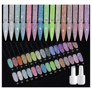 Formule sans acide et sans HEMA, base de vernis en caoutchouc de couleur, paillettes réfléchissantes, gel de résine naturel, vernis gel LED UV, marque privée - Product Image 1