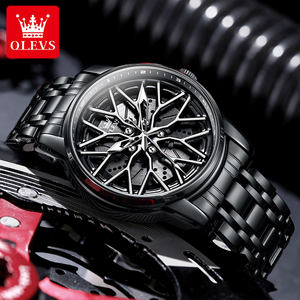 <span class=keywords><strong>Montre</strong></span> à quartz Olevs 3701 de luxe, personnalisable avec logo OEM, évidée, rotative, sportive, lumineuse, étanche en acier inoxydable - Product Image 3